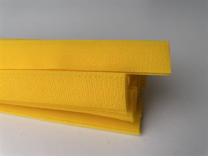 Velcrobånd 50 cm - gult i 2 cm bredde, påsyning.